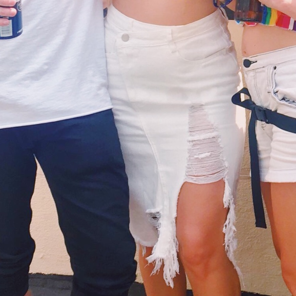 Forever 21 distressed midi skirt